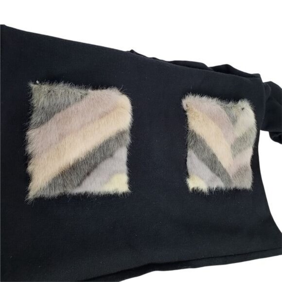 LEA & VIOLA Black Faux Fur Pocket Tunic Sweater - Picture 6 of 11